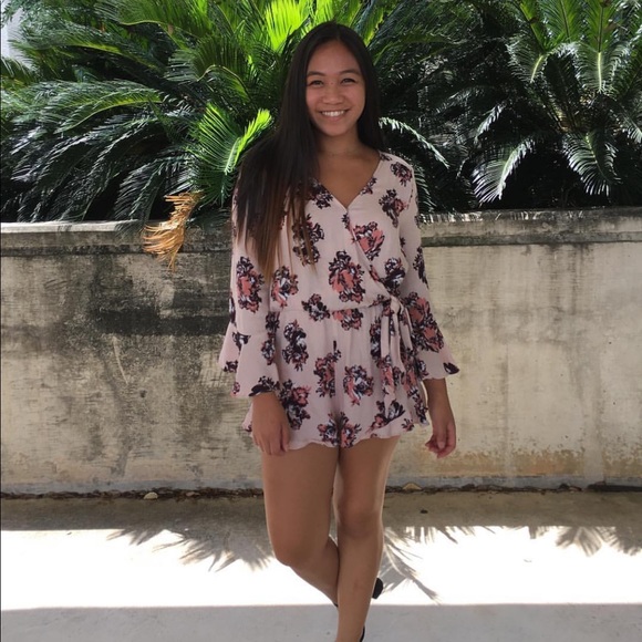 Altar'd State Pants - Altar’d State Purple & Pink Floral Romper